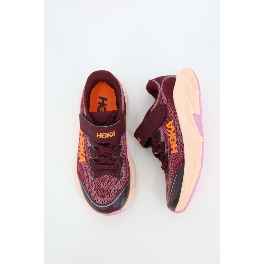 Hoka Rincon 4 Little Kids Size 12.5 MD Running Shoes Black Cherry/Classic Mauve